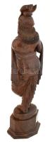 Nagyméretű indián szobor. Faragott fa, kezéből a hangszer hiányzik, m: 63 cm