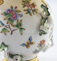 Herendi Viktória mintás asztali lámpa koi hal figurás díszítésekkel. Sérülésekkel, sérült búrával, m...