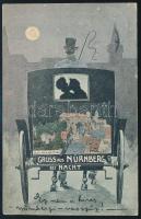 1908 Kézdi-Kovács László (1864-1942) festőművész, műkritikus autográf levelezőlapja Nürnbergből