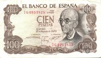 Spanyolország 1970. 100P (2x) T:II/III