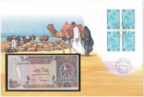 Katar 1996. 1R borítékban, alkalmi bélyeggel és bélyegzéssel T:UNC Qatar 1996. 1 Riyal in envelope with stamps and cancellations C:UNC