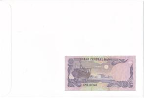 Katar 1996. 1R borítékban, alkalmi bélyeggel és bélyegzéssel T:UNC
Qatar 1996. 1 Riyal in envelope ...