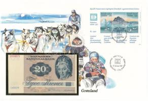 Dánia 1972. 20K borítékon grönlandi bélyeggel, bélyegzéssel T:UNC  Denmark 1972. 20 Kroner in envelope with Greenlandic stamp and cancellation C:UNC