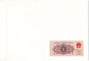 Kína 1962. 1J felbélyegzett borítékban, bélyegzéssel T:UNC China 1962. 1 Jiao in envelope with stamp...