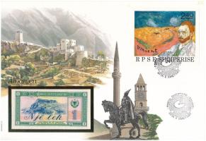 Albánia 1976. 1L felbélyegzett borítékban, bélyegzéssel T:UNC Albania 1976. 1 Lek in envelope with stamp and cancellation C:UNC