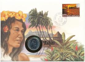 Francia Polinézia 1984. 10Fr Ni "Tahiti" feliratú felbélyegzett borítékban, bélyegzéssel, német nyelvű leírással T:UNC French Polynesia 1984. 10 Francs Ni in "Tahiti" envelope with stamp, cancellation and a prospectus in german C:UNC