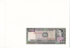 Bolívia 1982. 1000P felbélyegzett borítékban, bélyegzéssel T:UNC 
Bolivia 1982. 1000 Pesos in envel...