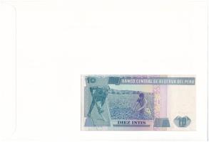 Peru 1987. 10I felbélyegzett borítékban, bélyegzéssel T:UNC Peru 1987. 10 Intis in envelope with sta...