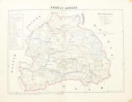 Erdély ország térképe Pest, 1830 Eggenberger. Színezett rézmetszet. 315x225 mm / Map of Transylvania