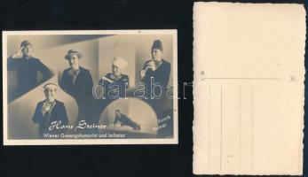 Hans Steiner osztrák humorista és Demi Tridel színésznő aláírt fotólapja / Austrian humorist and act...