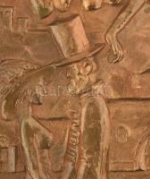 Kincses Mária (1926-1988): Báli társaság. Bronz, jelzés nélkül, 31x20 cm