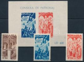 1943 A háborúba lépés 2. évfordulója sor + vágott blokk Mi 760-762 + Mi 21