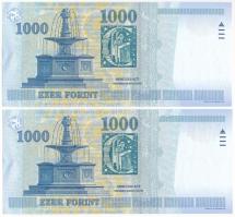 2008. 1000Ft (2x) sorszámkövetők "DA 7286720 - DA 7286721" T:UNC