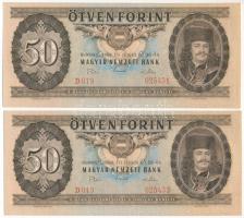 1969. 50Ft (2x) egyugrásos sorszámkövetők "D 019 025431" és "D 019 025433" T:UNC,AU Adamo F20