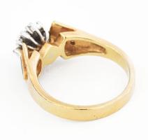 14k arany (Au) gyűr 0,01 és 0,02 ct brillekkel ékítve jelzett 5,47g , m: 58