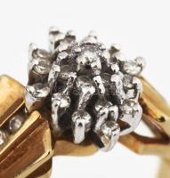 14k arany (Au) gyűr 0,01 és 0,02 ct brillekkel ékítve jelzett 5,47g , m: 58