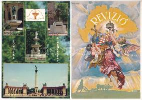 17 db MODERN propaganda képeslap: irredenta és 1956-os forradalom is + 1 irredenta matrica