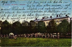 1914 Szliács, Sliac; Pihenőhely, napfürdő / Ruheplatz / spa, rest area, sunbathing