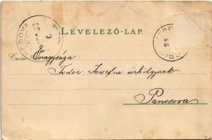 1899 (Vorläufer) Boldog karácsonyt / Christmas greeting art postcard with angels. litho (Rb)