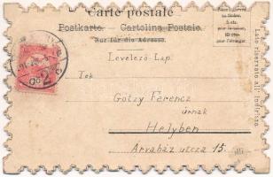 1901 Szeretlek / I Love You. Lace style greeting card (EK)