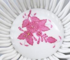 Herendi Apponyi purpur mintás fonatos kínáló. Jelzett, sérült, d:11,5 cm