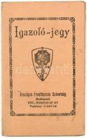 1937. Országos Frontharcos Szövetség kitöltött igazoló jegye a frontharcos jelvény, a bajtársi ruha és a zöldjelvény viselésére, bélyegzésekkel.