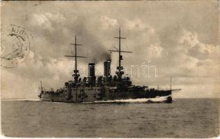 1909 SMS HABSBURG az Osztrák-Magyar Haditengerészet Habsburg-osztályú pre-dreadnought csatahajója / K.u.K. Kriegsmarine / Austro-Hungarian Navy battleship. Phot. Alois Beer, F.W. Schrinner (EK)