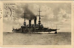 1913 SMS HABSBURG az Osztrák-Magyar Haditengerészet Habsburg-osztályú pre-dreadnought csatahajója / K.u.K. Kriegsmarine / Austro-Hungarian Navy battleship. Phot. Alois Beer, F.W. Schrinner