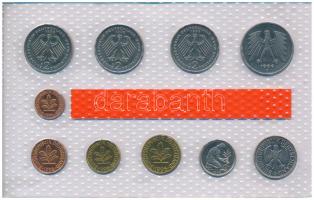 NSZK 1996D 1pf-5M (10xklf) forgalmi sor fólia tokban T:UNC 
GFR 1996D 1 Pfennig - 5 Mark (10xdiff) ...
