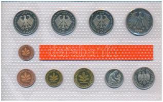 NSZK 1996G 1pf-5M (10xklf) forgalmi sor fólia tokban T:UNC 
GFR 1996G 1 Pfennig - 5 Mark (10xdiff) ...