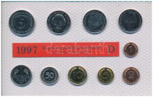 NSZK 1997D 1pf-5M (10xklf) forgalmi sor fólia tokban T:UNC  GFR 1997D 1 Pfennig - 5 Mark (10xdiff) coin set in foil packaging C:UNC