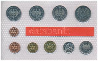 NSZK 1997F 1pf-5M (10xklf) forgalmi sor fólia tokban T:UNC 
GFR 1997F 1 Pfennig - 5 Mark (10xdiff) ...