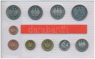 NSZK 1997G 1pf-5M (10xklf) forgalmi sor fólia tokban T:UNC 
GFR 1997G 1 Pfennig - 5 Mark (10xdiff) ...