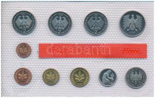 NSZK 1997J 1pf-5M (10xklf) forgalmi sor fólia tokban T:UNC 
GFR 1997J 1 Pfennig - 5 Mark (10xdiff) ...