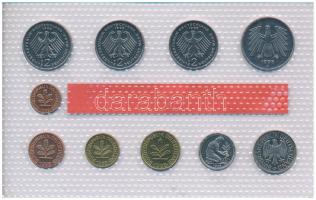 NSZK 1998D 1pf-5M (10xklf) forgalmi sor fólia tokban T:UNC 
GFR 1998D 1 Pfennig - 5 Mark (10xdiff) ...