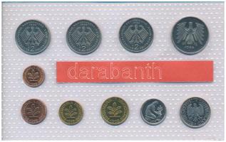 NSZK 1998F 1pf-5M (10xklf) forgalmi sor fólia tokban T:UNC 
GFR 1998F 1 Pfennig - 5 Mark (10xdiff) ...
