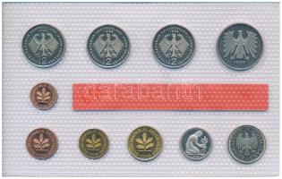NSZK 1998J 1pf-5M (10xklf) forgalmi sor fólia tokban T:UNC 
GFR 1998J 1 Pfennig - 5 Mark (10xdiff) ...