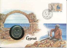 Ciprus 1983. 20c felbélyegzett borítékban bélyegzéssel T:UNC Cyprus 1983. 20 Cents in coin envelope with stamp and cancellation C:UNC