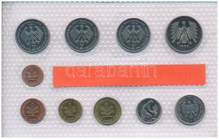 NSZK 1999F 1pf-5M (10xklf) forgalmi sor fólia tokban T:UNC 
GFR 1999F 1 Pfennig - 5 Mark (10xdiff) ...