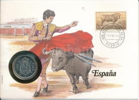 Spanyolország 1983. 50P felbélyegzett borítékban, bélyegzéssel T:UNC Spain 1983. 50 Pesetas in envelope with stamp and cancellation C:UNC