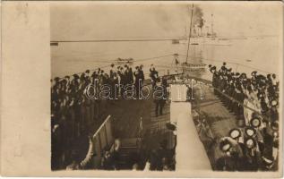 1915 SMS HABSBURG az Osztrák-Magyar Haditengerészet Habsburg-osztályú pre-dreadnought csatahajó fedélzete / K.u.K. Kriegsmarine / Austro-Hungarian Navy battleship. photo