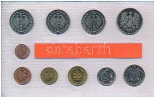 NSZK 1999G 1pf-5M (10xklf) forgalmi sor fólia tokban T:UNC sérült fóliatok 
GFR 1999G 1 Pfennig - 5...