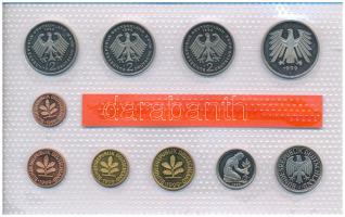 NSZK 1999J 1pf-5M (10xklf) forgalmi sor fólia tokban T:UNC 
GFR 1999J 1 Pfennig - 5 Mark (10xdiff) ...