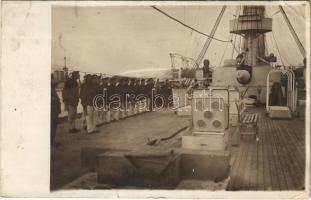 1916 SMS HABSBURG az Osztrák-Magyar Haditengerészet Habsburg-osztályú pre-dreadnought csatahajó / K.u.K. Kriegsmarine / Austro-Hungarian Navy battleship. photo (EK)