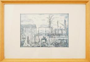 Gross Arnold (1929-2015): Tordai műterem I. Ofszet nyomat, papír, jelzett a nyomaton. 16,5x23,5 cm. ...