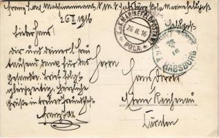 1916 SMS HABSBURG az Osztrák-Magyar Haditengerészet Habsburg-osztályú pre-dreadnought csatahajó matr...