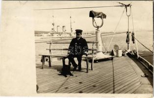 1914 SMS HABSBURG az Osztrák-Magyar Haditengerészet Habsburg-osztályú pre-dreadnought csatahajó kapitánya / K.u.K. Kriegsmarine Korvettenkapitän / Austro-Hungarian Navy battleship&#039;s captain. photo