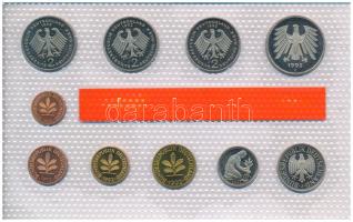 NSZK 1992J 1pf-5M (10xklf) forgalmi sor fólia tokban T:UNC 
GFR 1992J 1 Pfennig - 5 Mark (10xdiff) ...