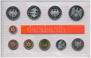 NSZK 1992A 1pf-5M (10xklf) forgalmi sor fólia tokban T:UNC 
GFR 1992A 1 Pfennig - 5 Mark (10xdiff) ...