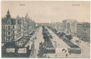 Szczecin, Stettin; Paradeplatz / square, tram (r)